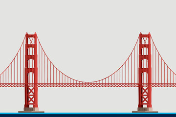Fototapeta premium Golden Gate Bridge in San Francisco is a classic California landmark with majestic presence, suitable for travel brochures and posters.