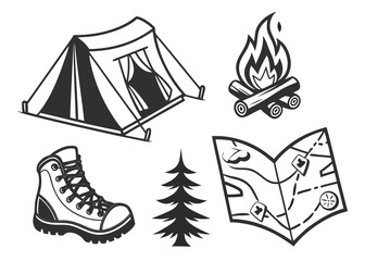 Fototapeta premium Vector illustration set of nautical sailing vessels on the ocean waves, ideal for summer travel and marine adventures under the sun