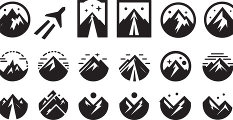 Mountain Peaks Vector Collection – Silhouettes

