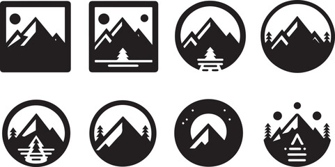 Mountain Peaks Vector Collection – Silhouettes

