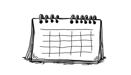 Sketch of a calendar in black and white  