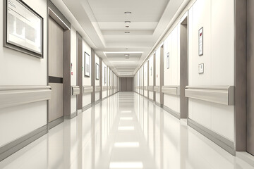 Obraz premium long corridor in the office