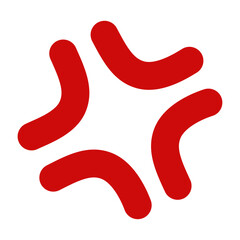 怒りマークのアイコンイラスト：赤002