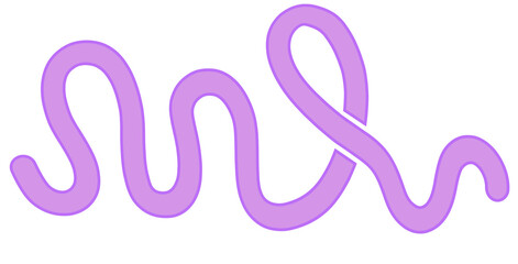 Obraz premium Abstract Purple Squiggle Wave - Modern Decorative Line Art. Vibrant Wavy Design Pattern .Cartoon design, and Playful Geometric Vector Illustrations.