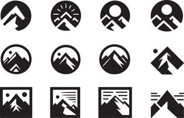 Mountain Peaks Vector Collection – Silhouettes

