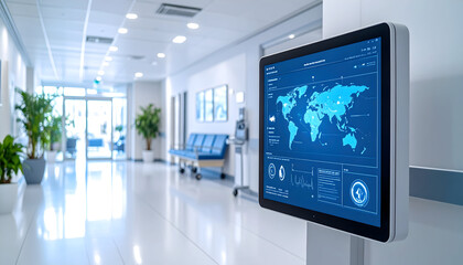 Digital display hospital corridor