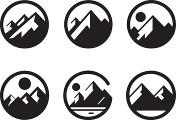Mountain Peaks Vector Collection – Silhouettes

