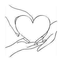 Hands holding a heart shape love care