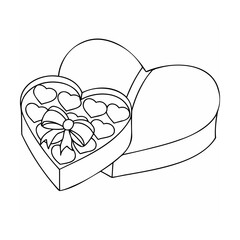 Heart shaped chocolate box with bow heart shaped box