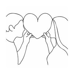 Couple holding heart shape love