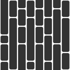 Seamless vector pattern. Rectangles with rounded corners. Background with simple filled shapes. Vector black and white background. Pattern design for cloth, textile, background.