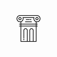 ancient column pillar icon sign vector