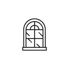 arched window frame icon sign vector