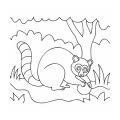 Ring tailed lemur playing with a ball animal mammal