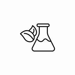 flask leaves chemical icon sign vector