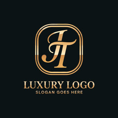 Gold monogram logo with luxurious design perfect for branding or business identity, suitable for upscale fashion or jewelry companies.