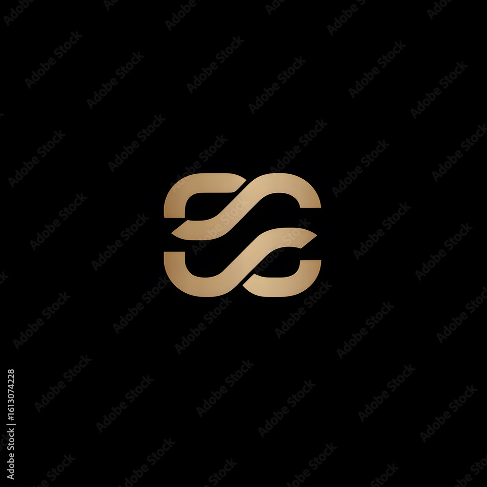 Poster elegant golden infinity loop symbol design graphic element on black background