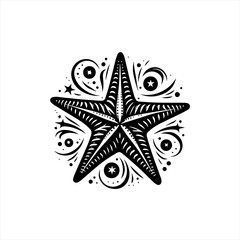 Obraz premium Starfish with decorative swirls
