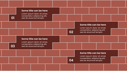 Infographic template. Wall with numbers and 4 steps