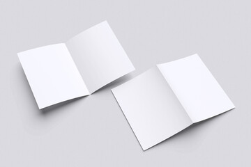 A4 Bifold For Mockup With White Background