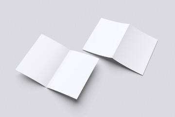 A4 Bifold For Mockup With White Background