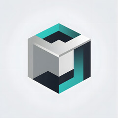 Abstract geometric cube structure shape 3d render graphic design