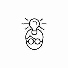 person idea lightbulb icon sign vector