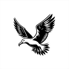 Fototapeta premium Seagull flying isolated on white background