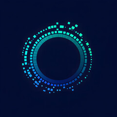 Abstract circular digital data flow network technology background
