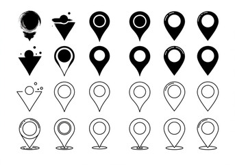 A black navigation with a check mark isolated on white background