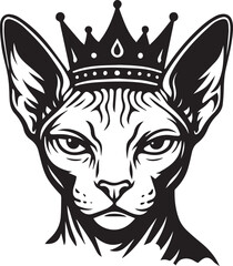 adorable sphynx cat with crown