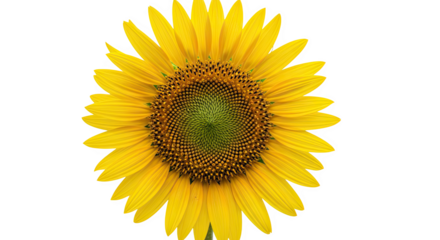 Ai generated image of bright yellow sunflower isolated on a transparent background
