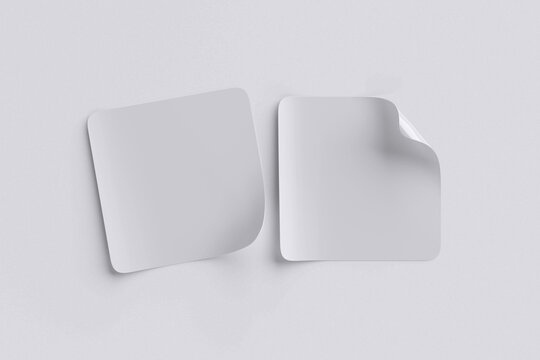Square Sticker For Mockup with White Background