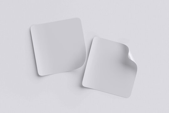 Square Sticker For Mockup with White Background