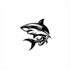 Obraz premium Shark with tribal elements