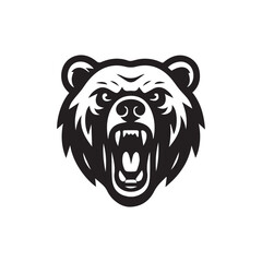 Vector Bear head black and white designs