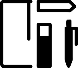 set of common office supplies