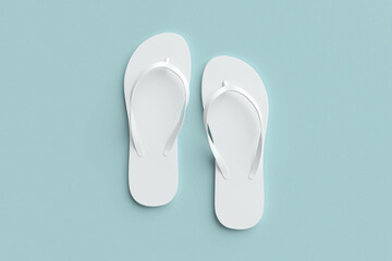 Flip Flop Blue Background For Mockup Template