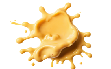 stretchy cheese sauce splash on transparent background