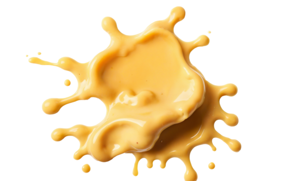stretchy cheese sauce splash on transparent background