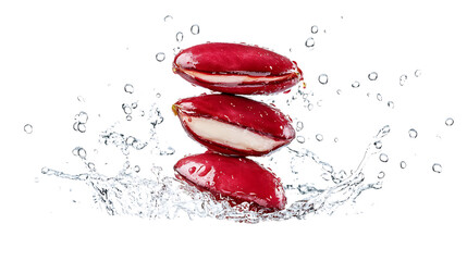 Scarlet Runner Bean stack with half slice falling png