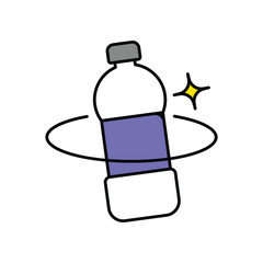 Water Bottle color line icon with white background vector stock illustration
