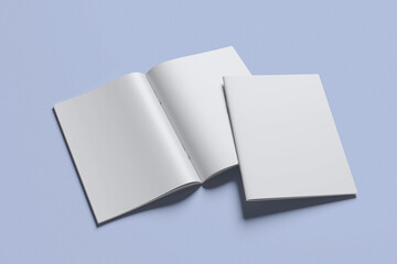 A4 Magazine Blue Background For Mockup Template