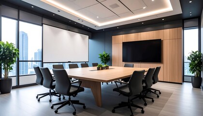 Modern conference room with city view (3)