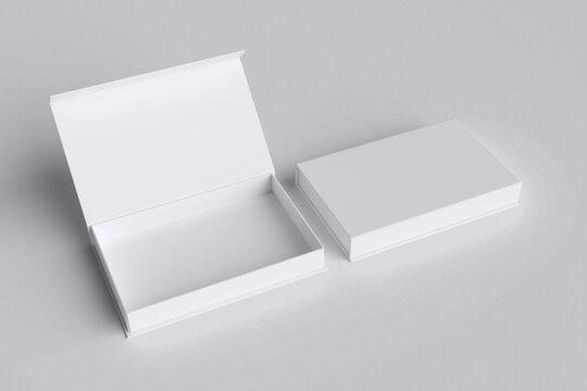 Magnetic Box White Background For Mockup Template