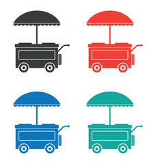 sell street fast food push cart icon