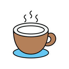 Obraz premium Espresso color line icon with white background vector stock illustration