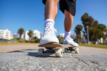 Parkour artist jumps between urban structures at sunset