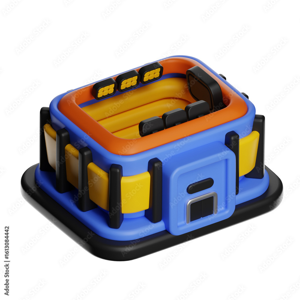 Poster colorful 3d stadium icon with transparent background representing sporting events
