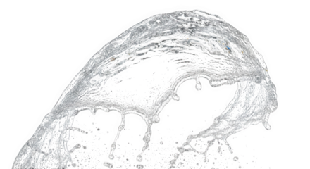 Ai generated image of a dynamic splash of clear water isolated on a transparent background